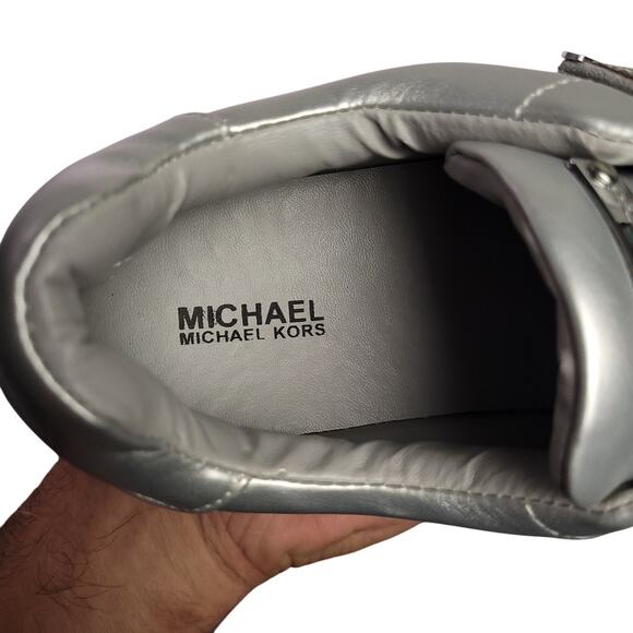 Michael Kors Girl's Ivy Candy Slip-On Sneakers Sz 3 Low Top Muted Silver - Picture 12 of 15